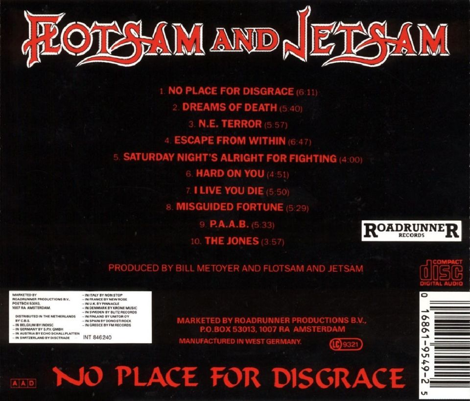 FLOTSAM AND JETSAM - NO PLACE FOR DIGRACE