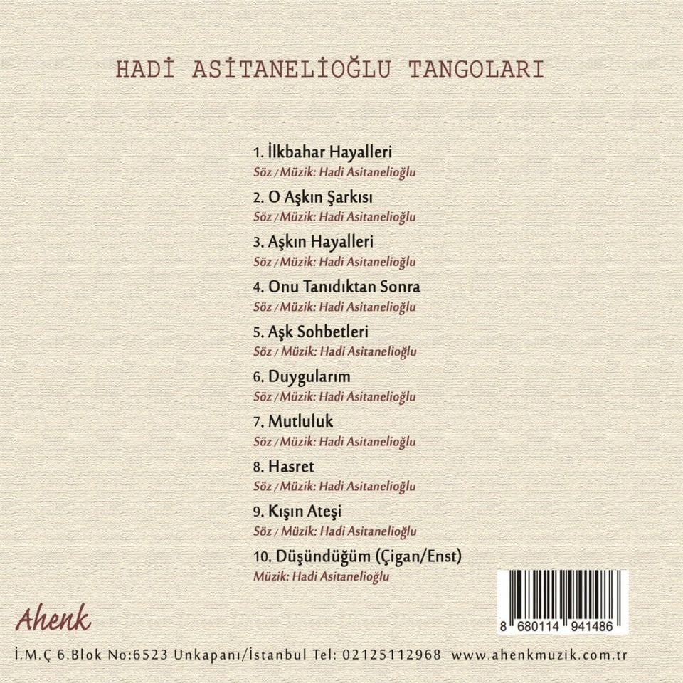 HADİ ASİTANELİOĞLU TANGOLARI