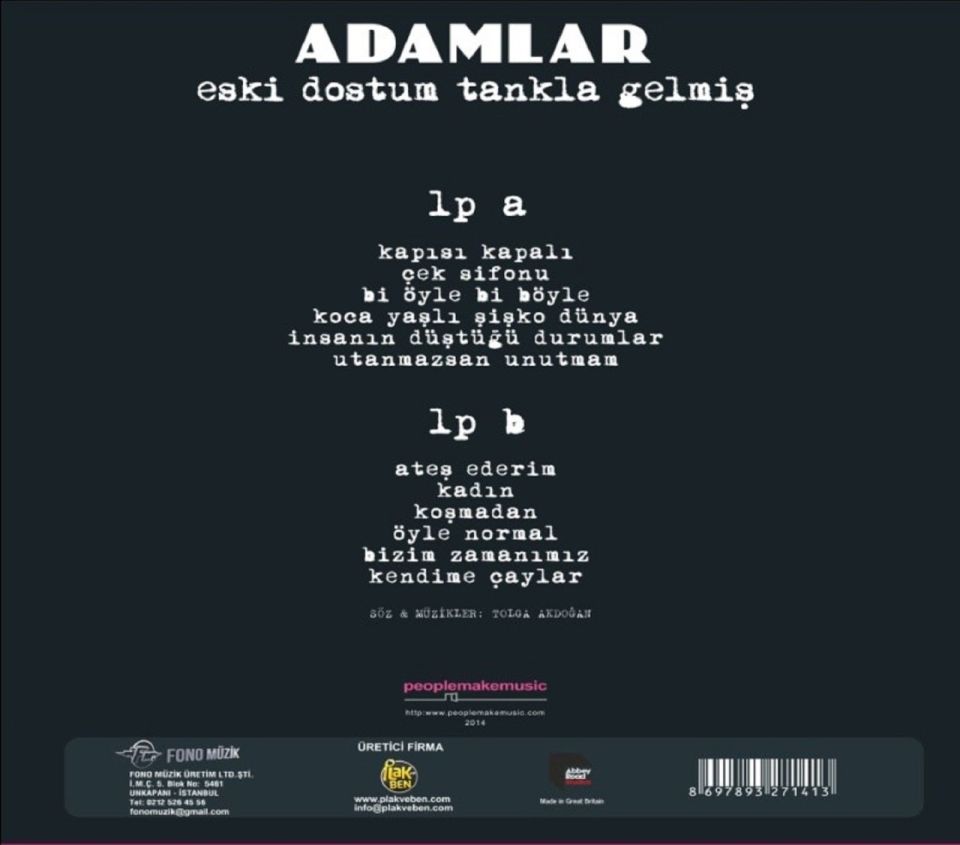ADAMLAR - ESKİ DOSTUM TANKLA GELMİŞ (LP)