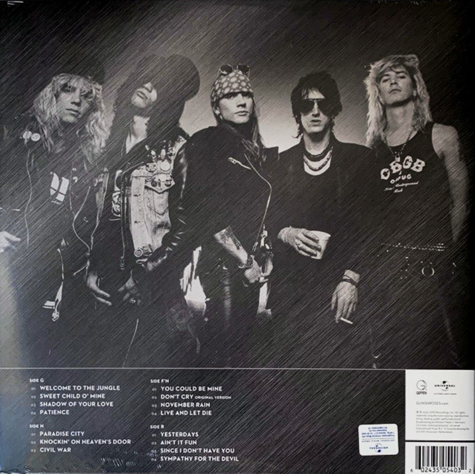 GUNS N' ROSES - GREATEST HITS (LP) (GOLD WITH WHITE & RED SPLATTER VINYL)