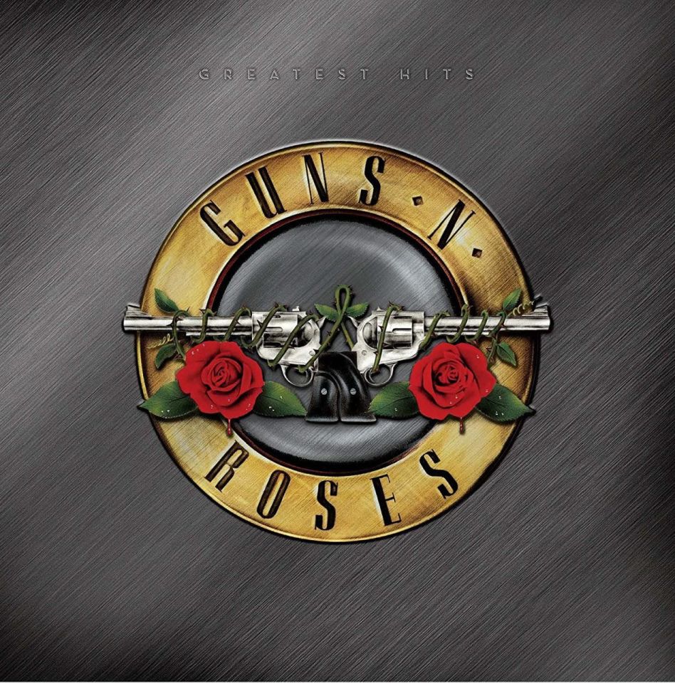 GUNS N' ROSES - GREATEST HITS (LP) (GOLD WITH WHITE & RED SPLATTER VINYL)