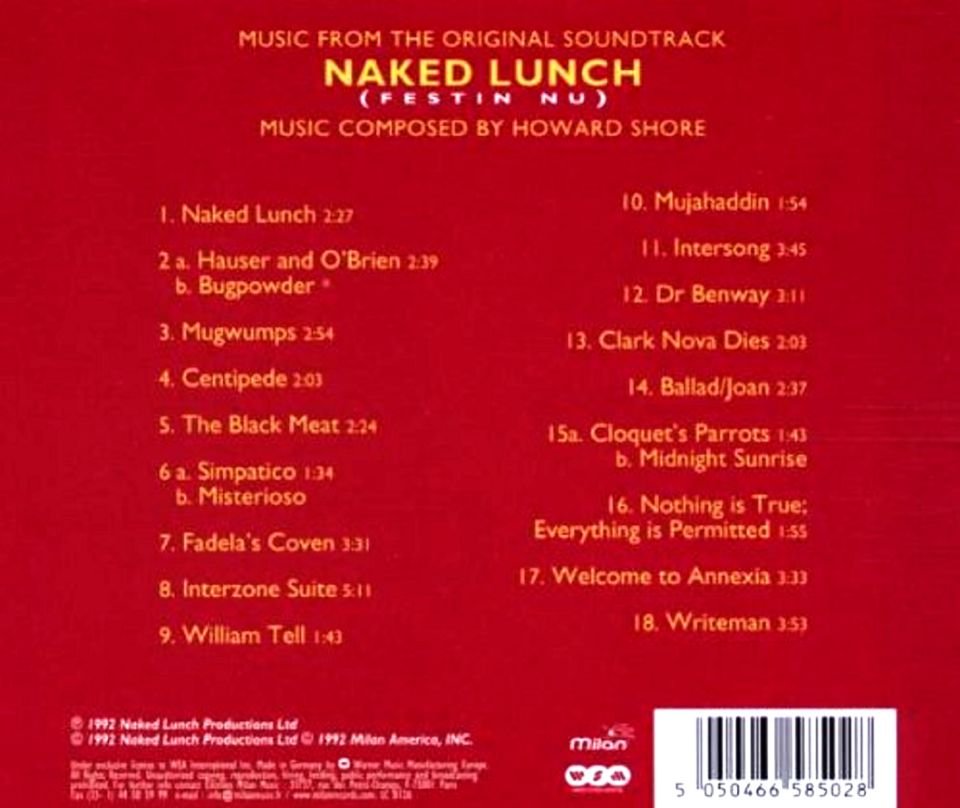 NAKED LUNCH - SOUNDTRACK (CD) (1992)