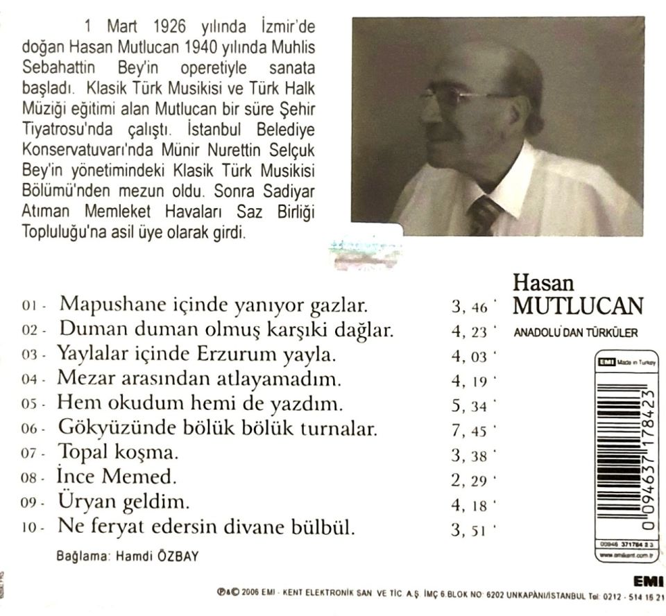HASAN MUTLUCAN - ANADOLU'DAN TÜRKÜLER (CD)
