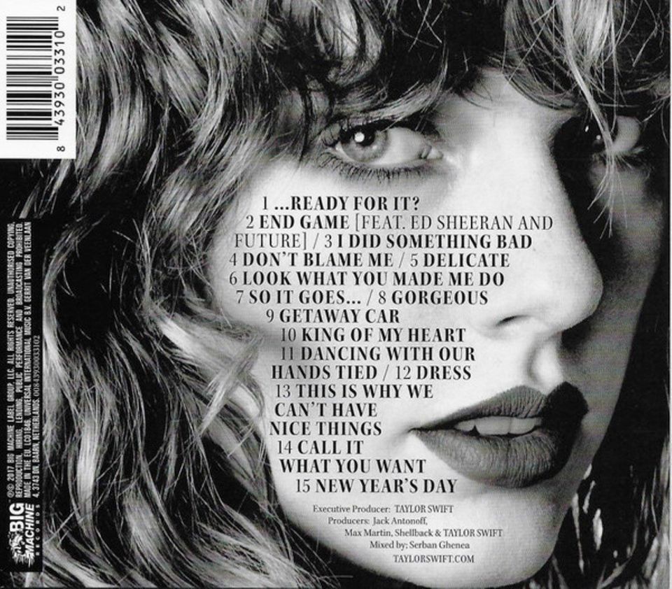 TAYLOR SWIFT - REPUTATION (CD)