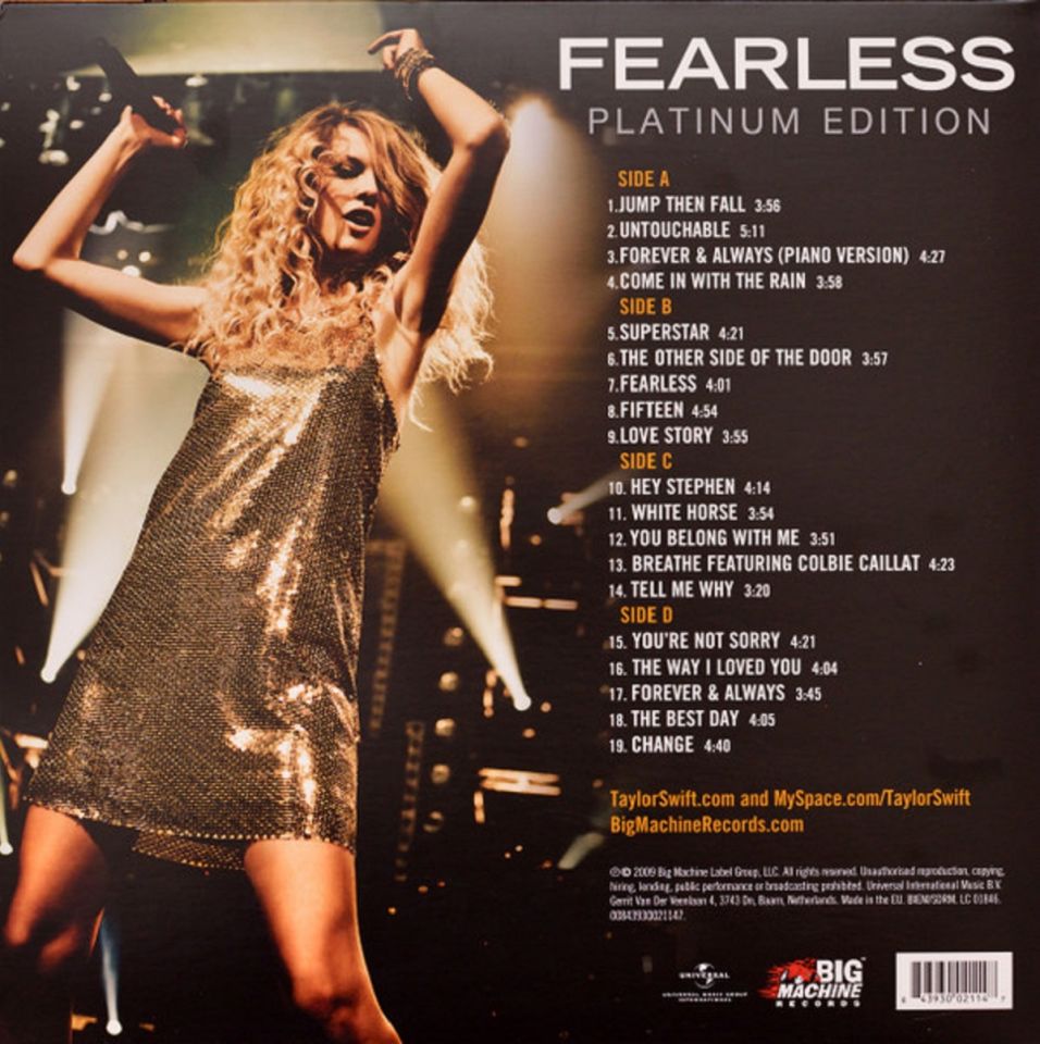 TAYLOR SWIFT - FEARLESS (2 LP)