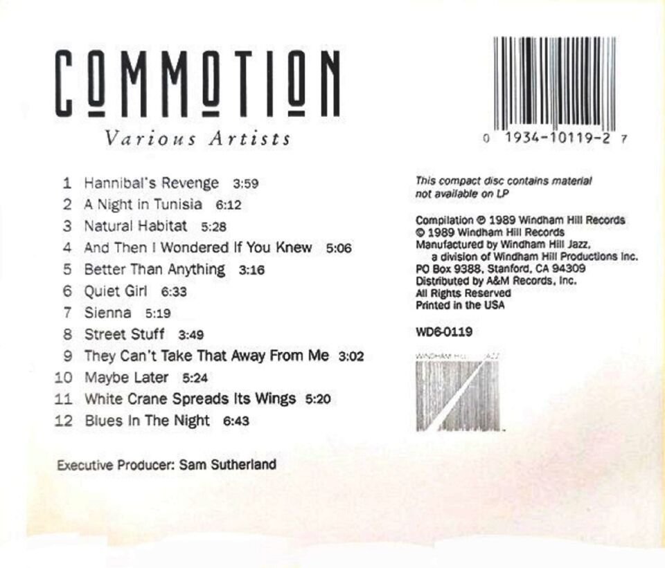 COMMOTION - VARIOUS ARTISTS JAZZ (CD) (1989)