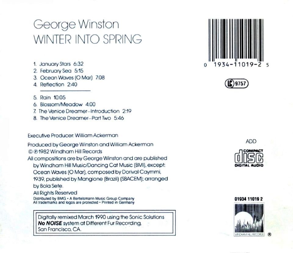GEORGE WINSTON - WINTER INTO SPRING (CD) (1982)