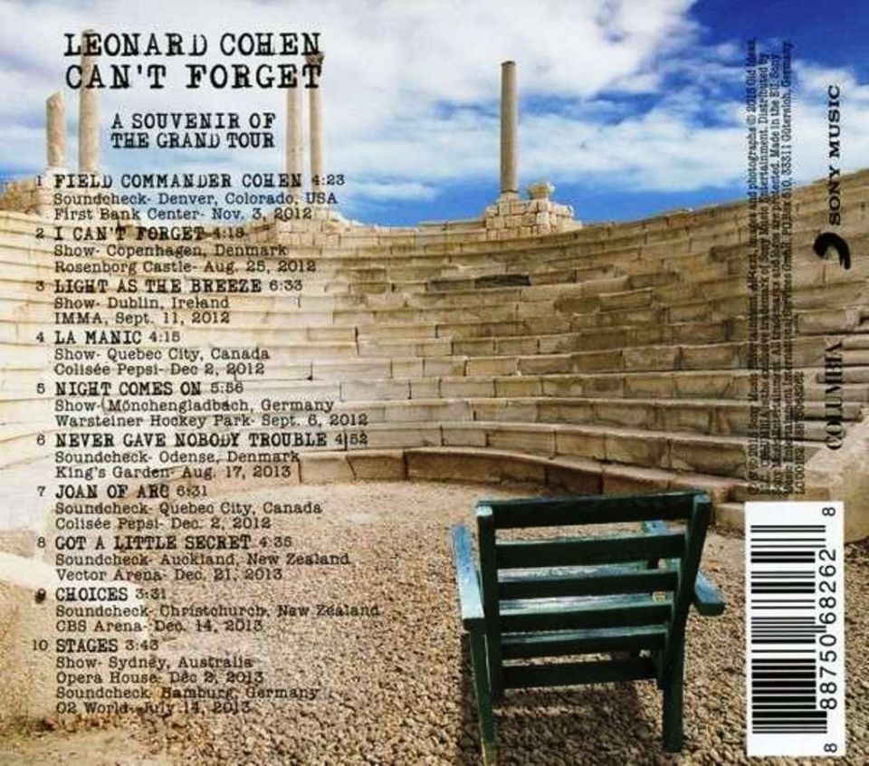 LEONARD COHEN - CAN’T FORGET; A SOUVENIR OF THE GRAND TOUR