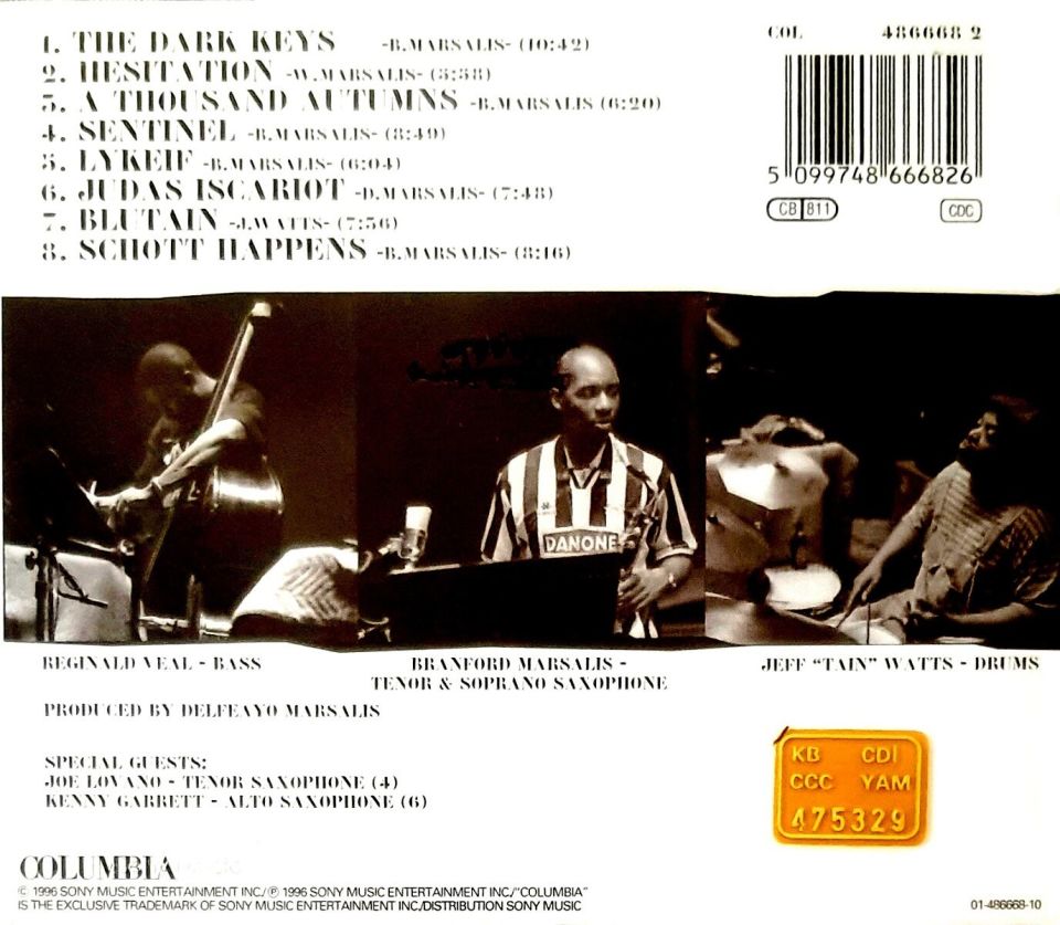 BRANFORD MARSALIS TRIO - THE DARK KEYS (CD) (1996)