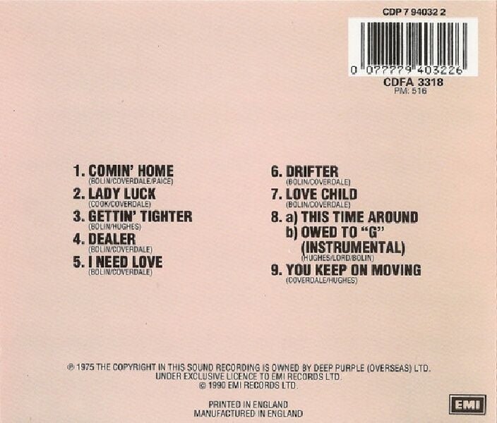 DEEP PURPLE - COME TASTE THE BAND (CD) (1990)