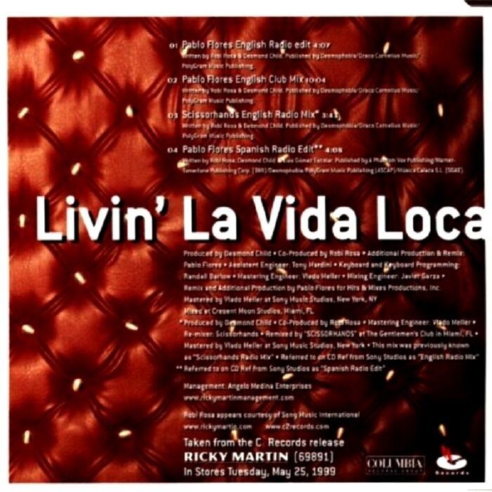 RICKY MARTIN - LIVIN' LA VIDA LOCA (MAXI-SINGLE CD) (1999)
