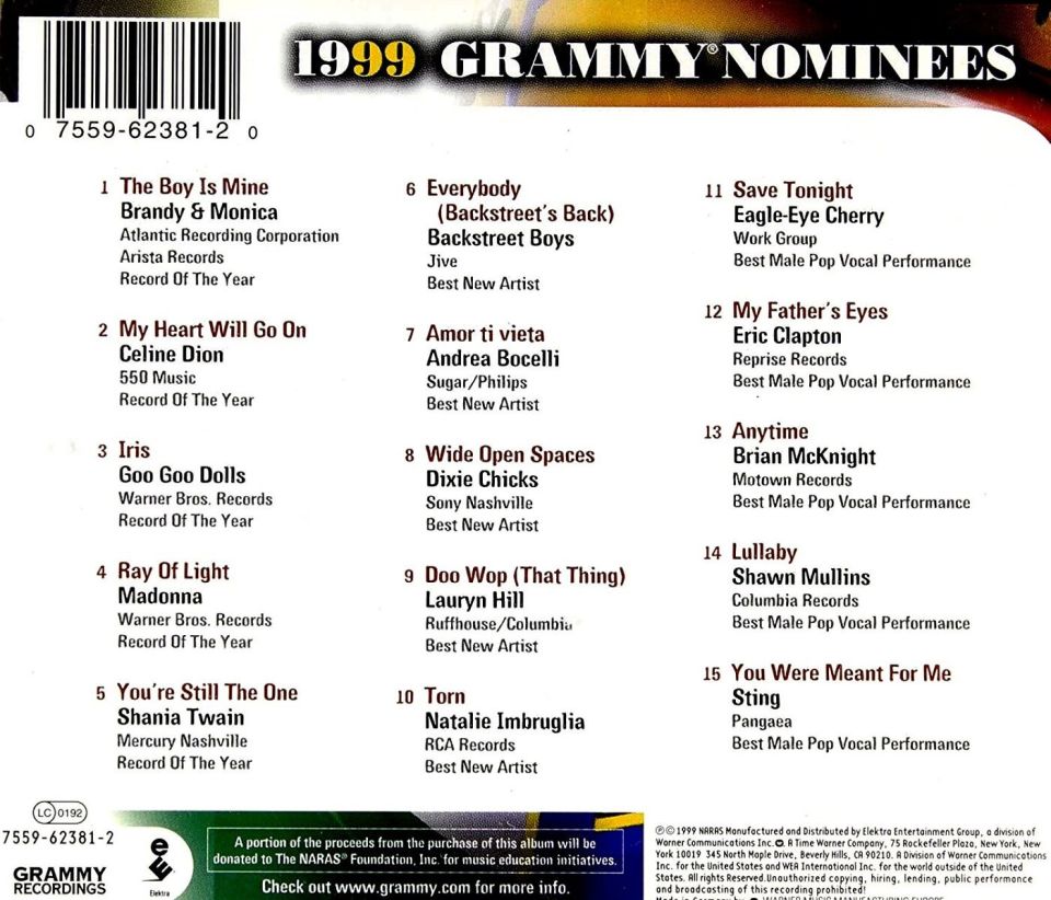 GRAMMY NOMINESS 1999 - VARIOUS (CD)