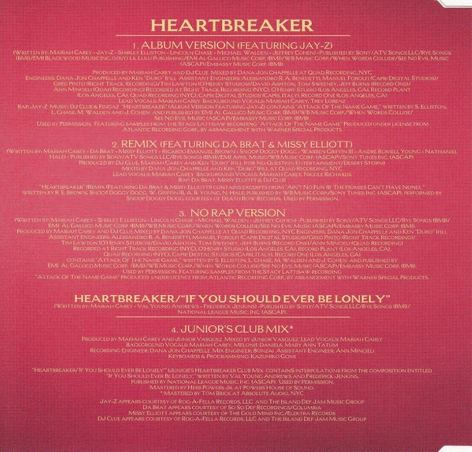 MARIAH CAREY - HEART BREAKER (1999)(MAXI SINGLE CD)