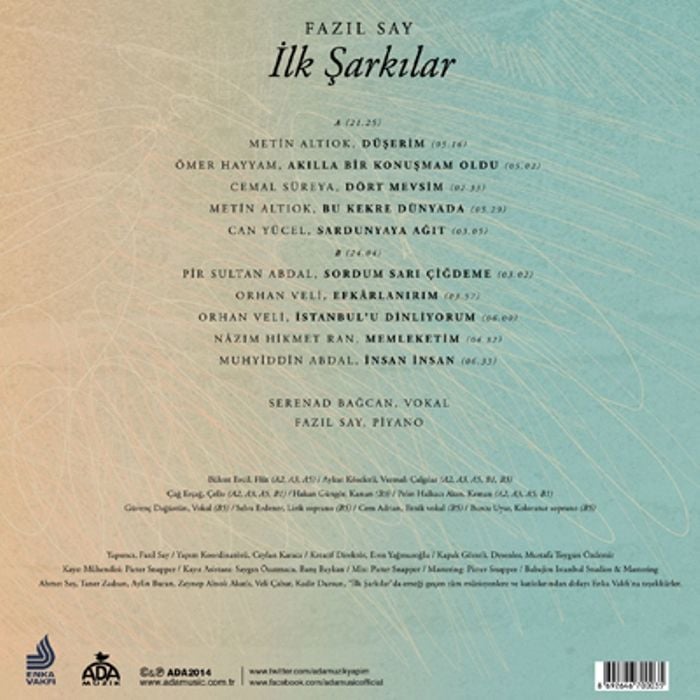 FAZIL SAY - İLK ŞARKILAR (LP)