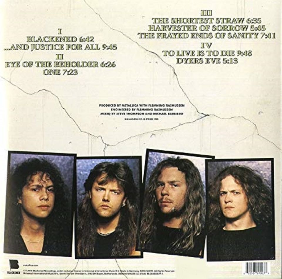 METALLICA - AND JUSTICE FOR ALL (REMASTERED) (2 LP) (2018)