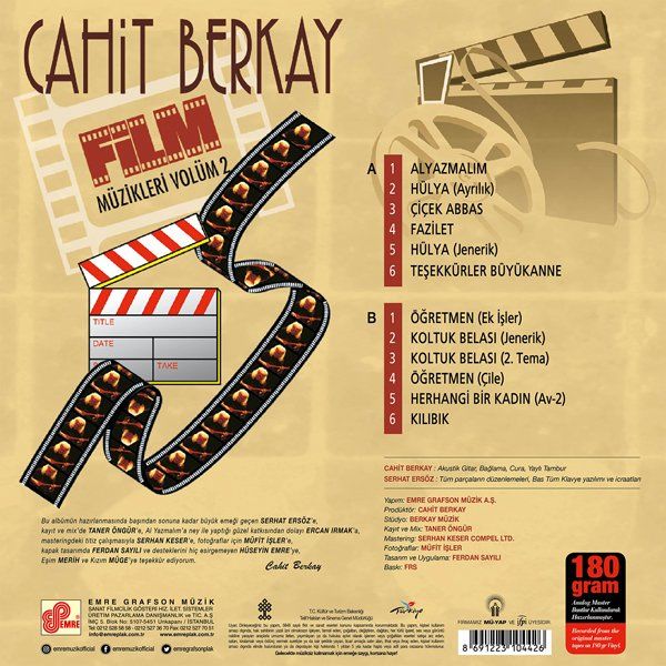 CAHİT BERKAY - FİLM MÜZİKLERİ VOLUM-2 (LP)
