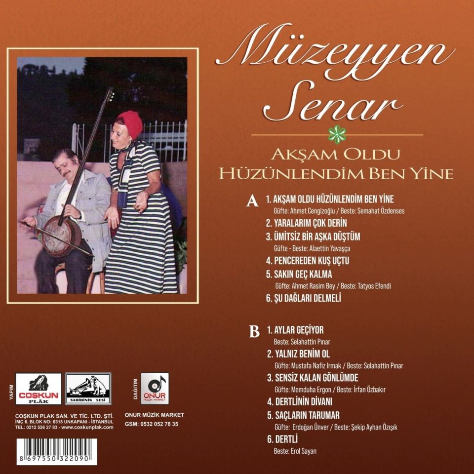 MÜZEYYEN SENAR - AKŞAM OLDU HÜZÜNLENDİM BEN YİNE (LP)