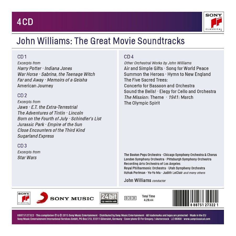 JOHN WILLIAMS - JOHN WILLIAMS: THE GREAT MOVIE SOUNDTRACKS (4 CD)