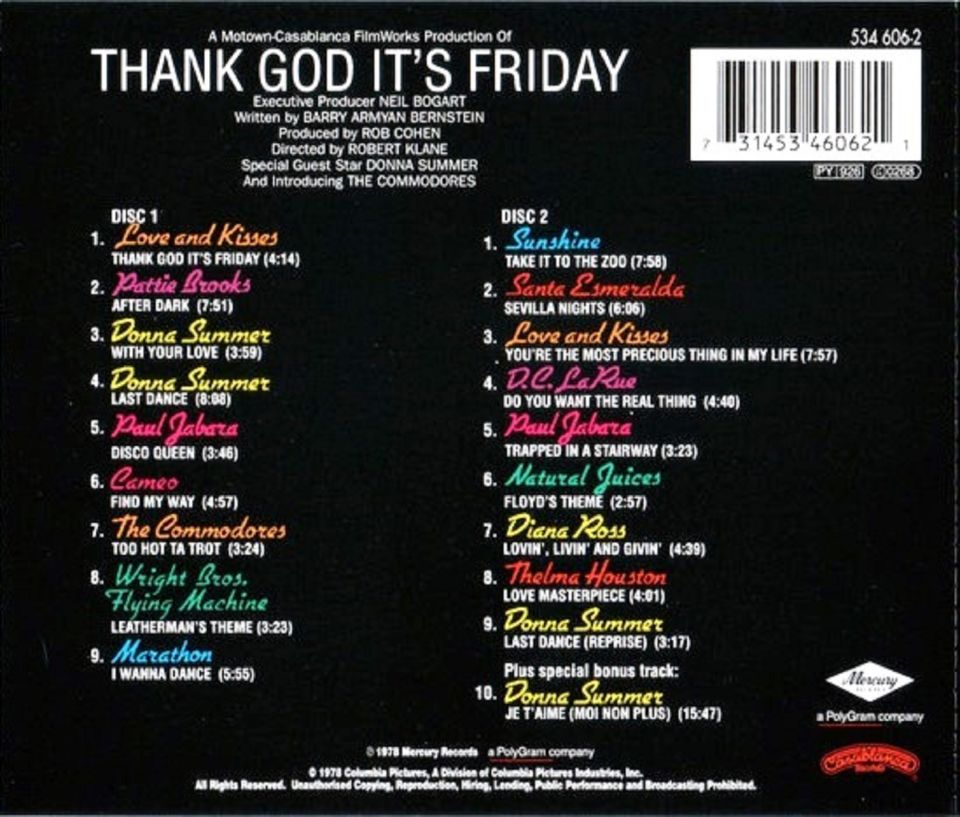 THANK GOD IT'S FRIDAY - SOUNDTRACK (2 CD) (1978)