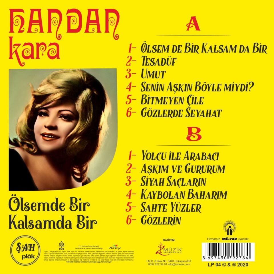 HANDAN KARA - ÖLSEM DE BİR, KALSAM DA BİR (LP)