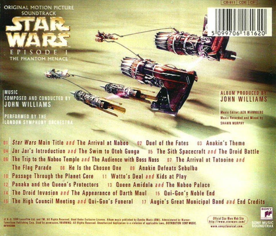 STAR WARS - EPISODE I THE PHANTOM MENACE (SOUNDTRACK) (CD) (1999)