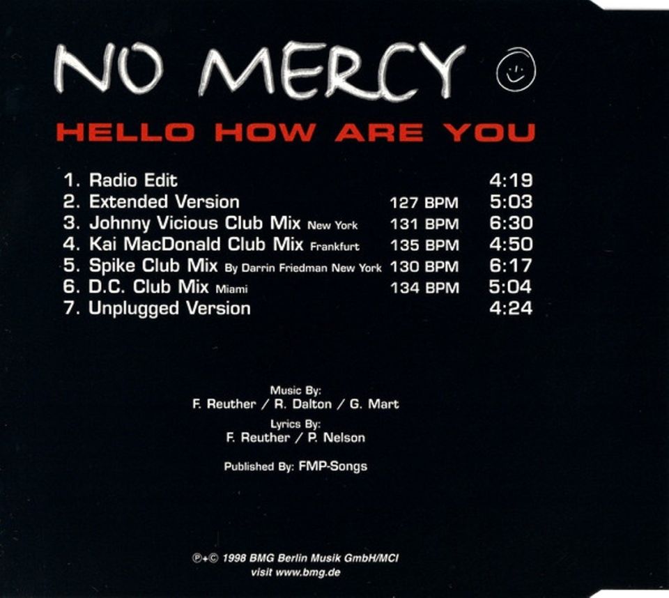 NO MERCY - HELLO HOW ARE YOU (MAXI-SINGLE CD)