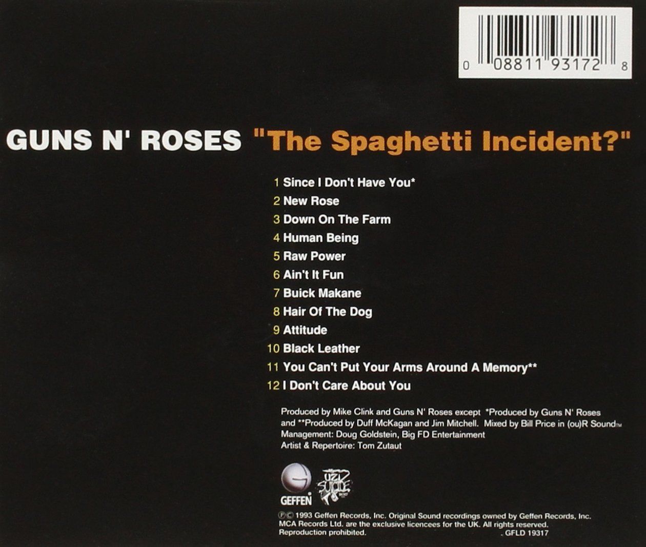 Guns n roses the spaghetti incident cd 