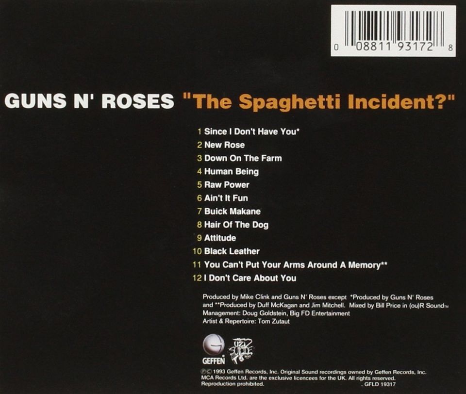 GUNS N' ROSES - ''THE SPAGHETTI INCIDENT?'' (CD)