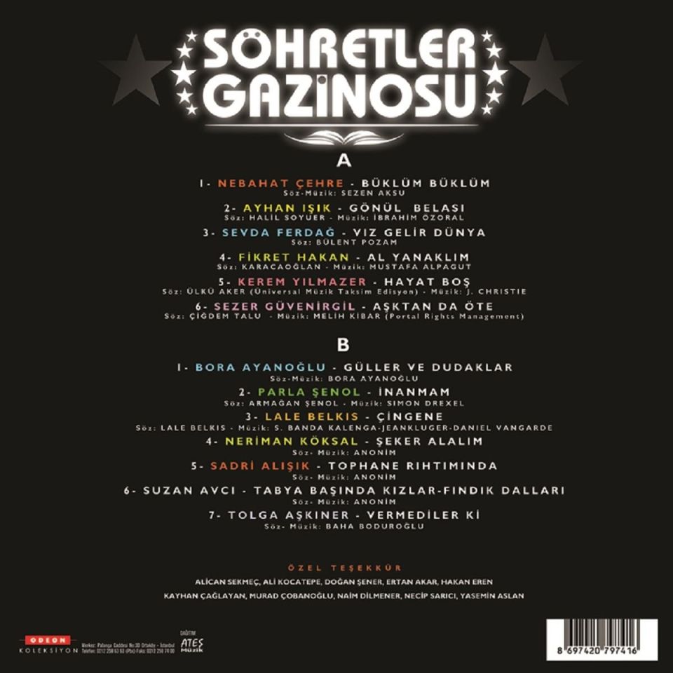 ŞÖHRETLER GAZİNOSU - ÇEŞİTLİ SANATÇILAR (LP)