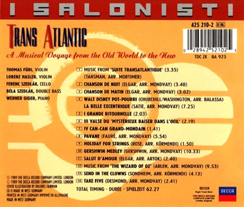 I SALONISTI - TRANS ATLANTIC (CD) (1989)