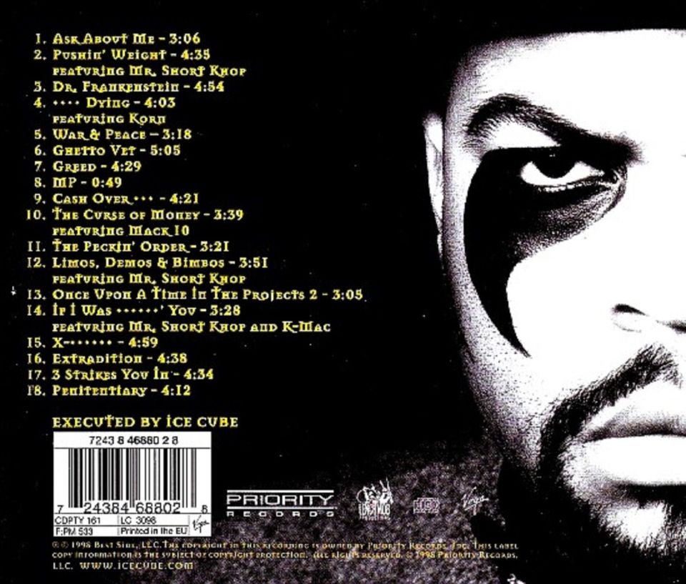 ICE CUBE - WAR & PEACE VOL.1 (THE WAR DISC) (CD) (1998)