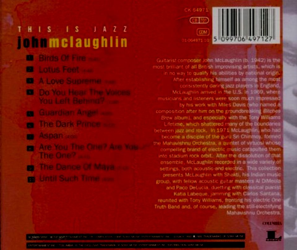 JOHN MCLAUGHLIN - THIS IS JAZZ (CD) (1996)