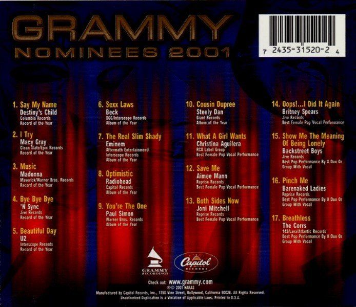 VARIOUS - GRAMMY NOMINESS 2001