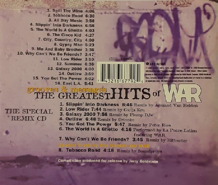 WAR - GROOVES 6 MESSAGES THE GREATEST HITS OF WAR (2 CD) (1999)