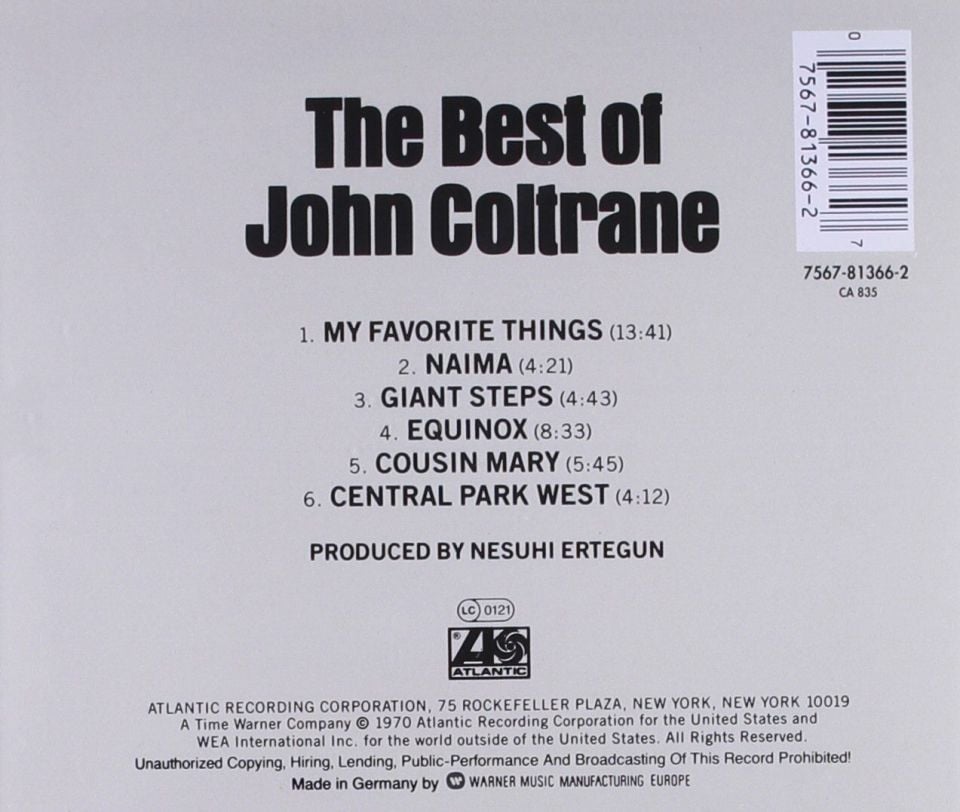 JOHN COLTRANE - THE BEST OF JOHN COLTRANE (CD) (1970)