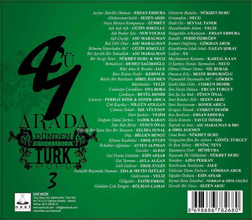 DÜNDEN BUGÜNE TÜRK POPU 3 – 4 ‘Ü 1 ARADA (4 CD)