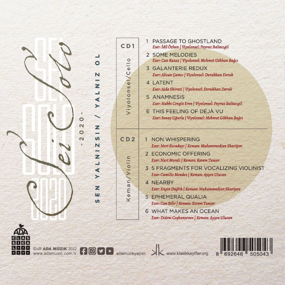 SEI SOLO - SEN YALNIZSIN / YALNIZ OL (2 CD)