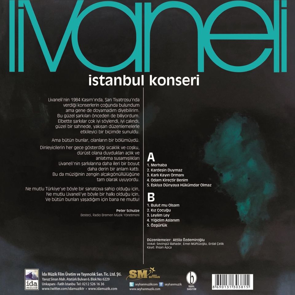 ZÜLFÜ LİVANELİ - İSTANBUL KONSERİ (LP)