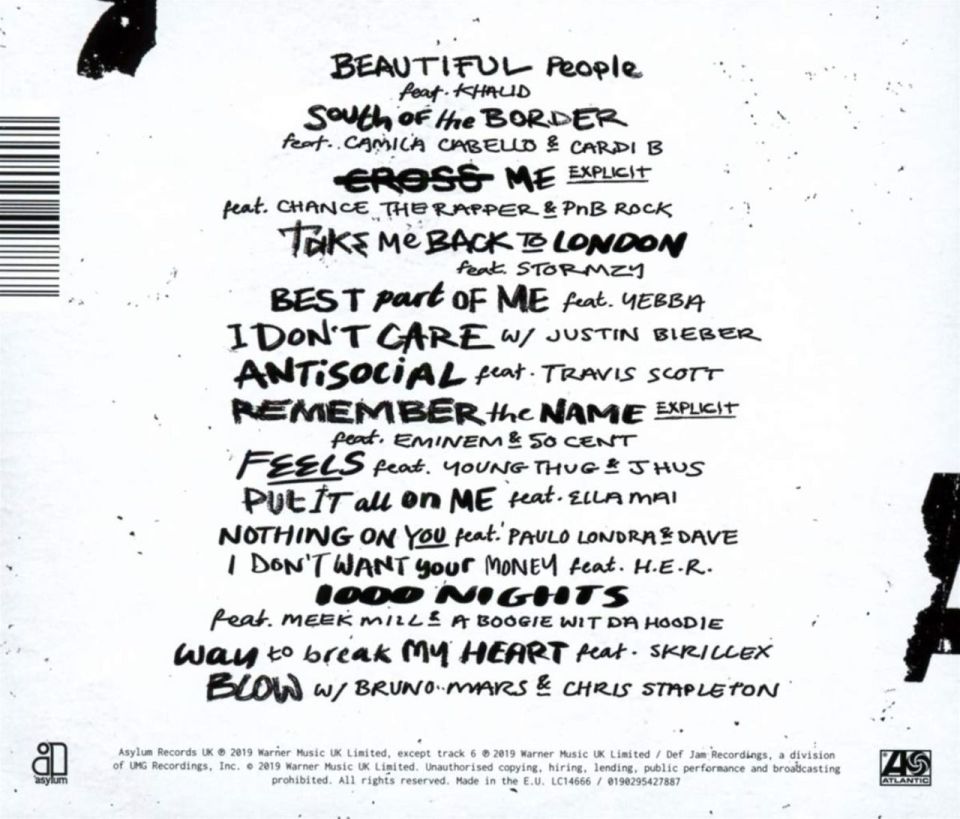 ED SHEERAN - NO.6 COLLABORATIONS PROJECT