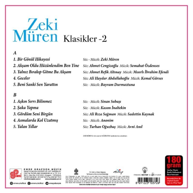 ZEKİ MÜREN - KLASİKLERİ - 2 (LP)