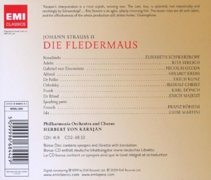 JOHANN STRAUSS II - DIE FLEDERMAUS (2 CD)