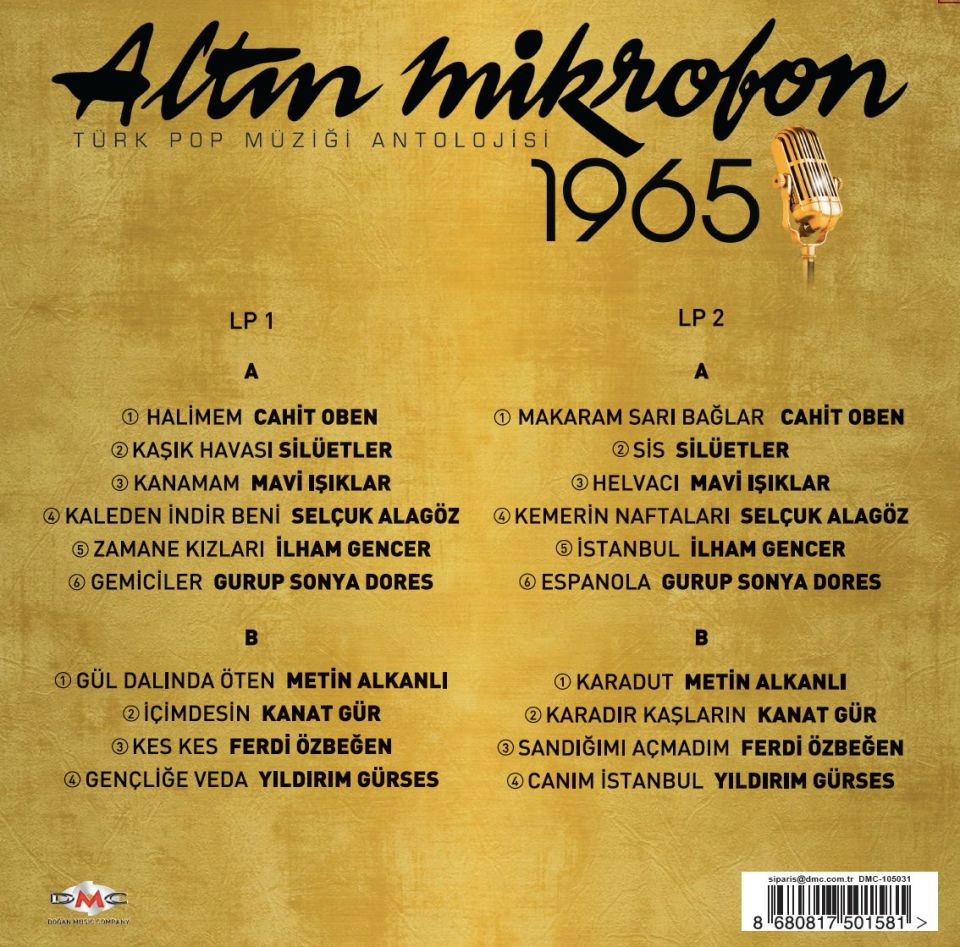 ALTIN MİKROFON 1965 - TÜRK POP MÜZİĞİ ANTOLOJİSİ (2 LP)
