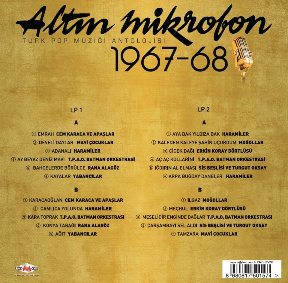 ALTIN MİKROFON 1967-68 - TÜRK POP MÜZİĞİ ANTOLOJİSİ (2 LP)