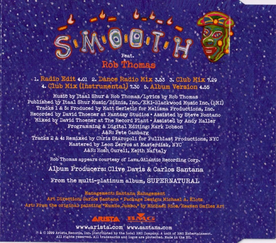 SANTANA - SMOOTH / THE CLUB REMIX (FEATURING-ROB THOMAS) (MAXI SINGLE CD) (1999)