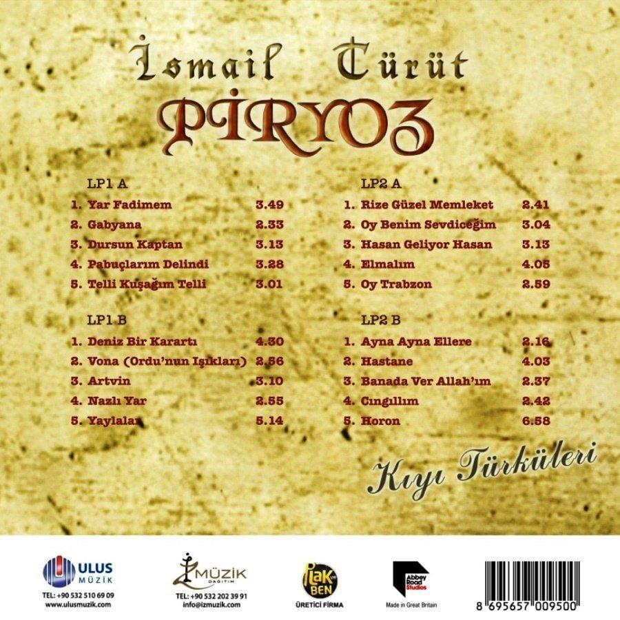 İSMAİL TÜRÜT - PİRYOZ (2 LP)