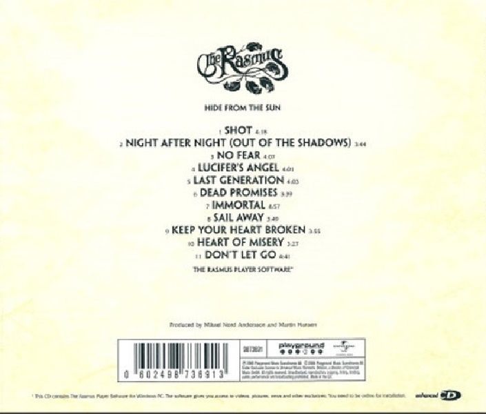 THE RASMUS - HIDE FROM THE SUN (CD) (2005)