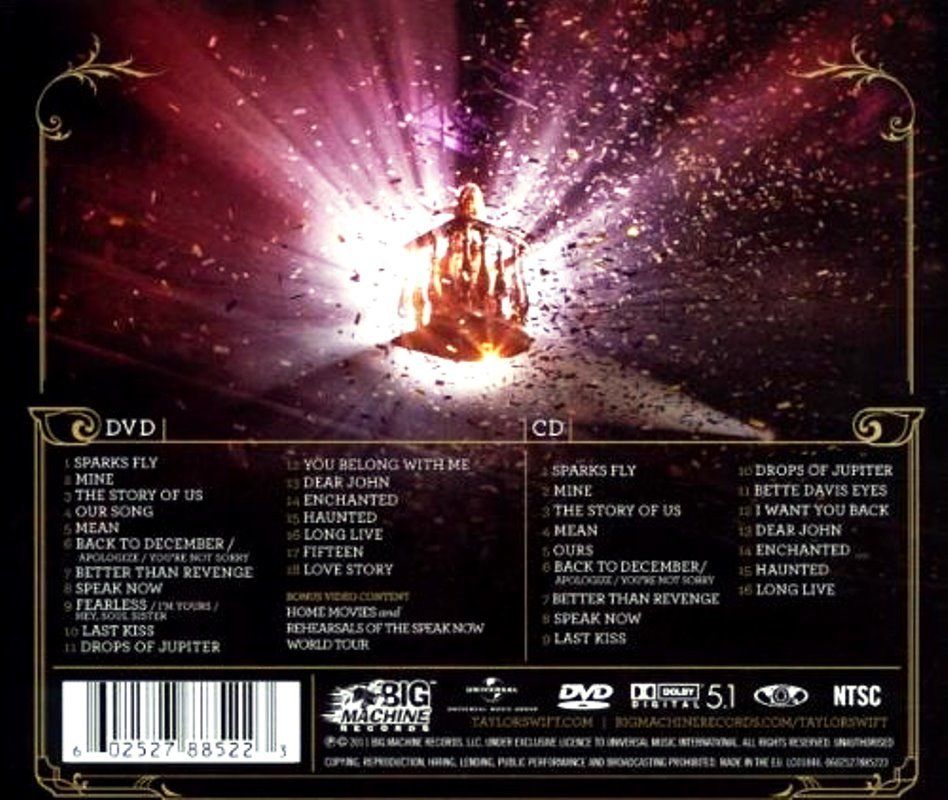TAYLOR SWIFT - SPEAK NOW WORLD TOUR (CD+DVD)