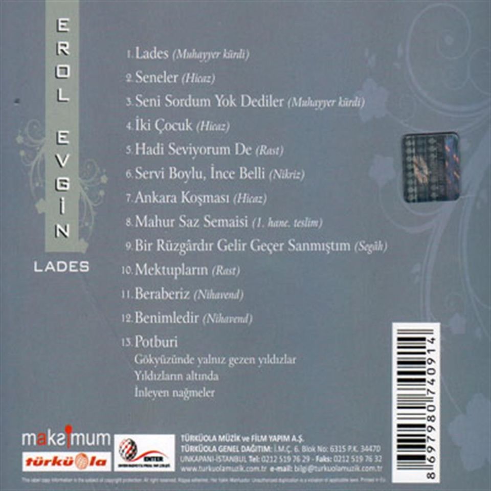 EROL EVGİN - LADES (CD) (2010)