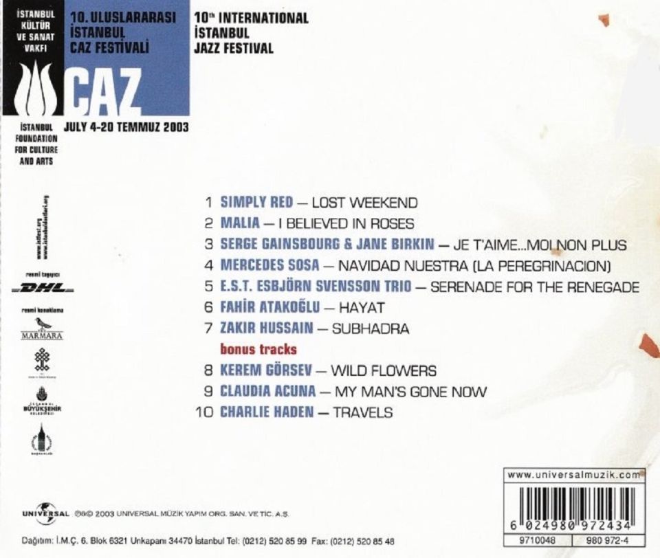 10. ULUSLAR ARASI ISTANBUL JAZZ FESTIVALI - VARIOUS (CD) (2003)