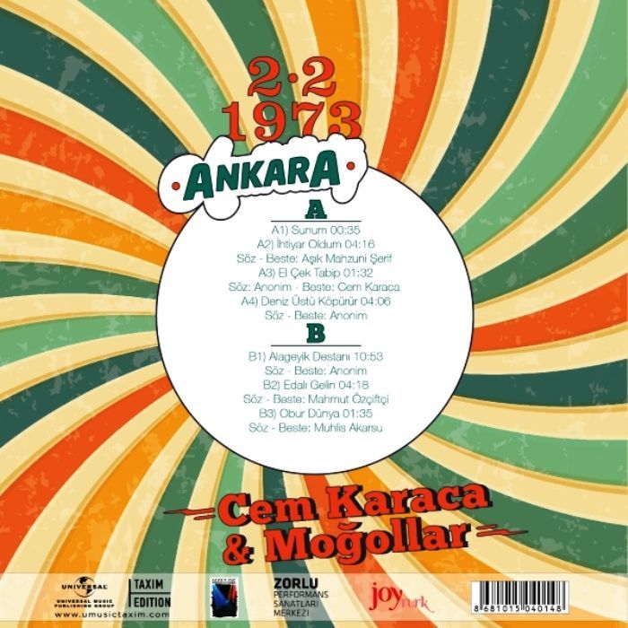 CEM KARACA & MOĞOLLAR - 2.2.1973 ANKARA (LP)